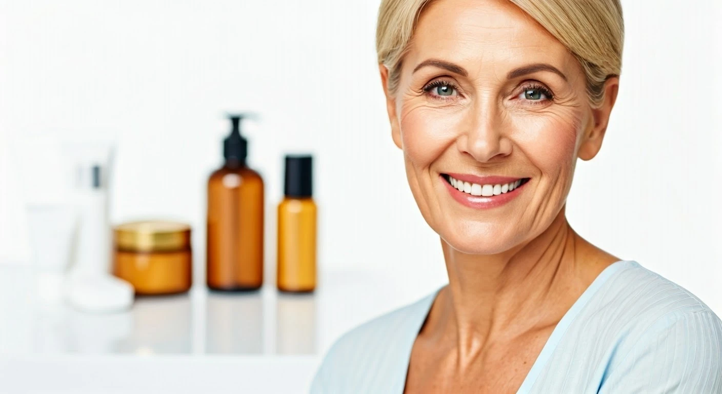 Mature woman with radiant skin