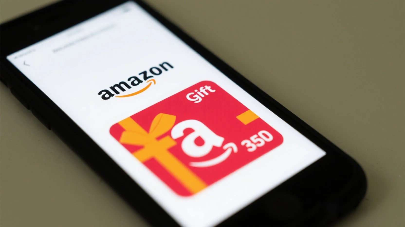 Digital Amazon gift card on smartphone