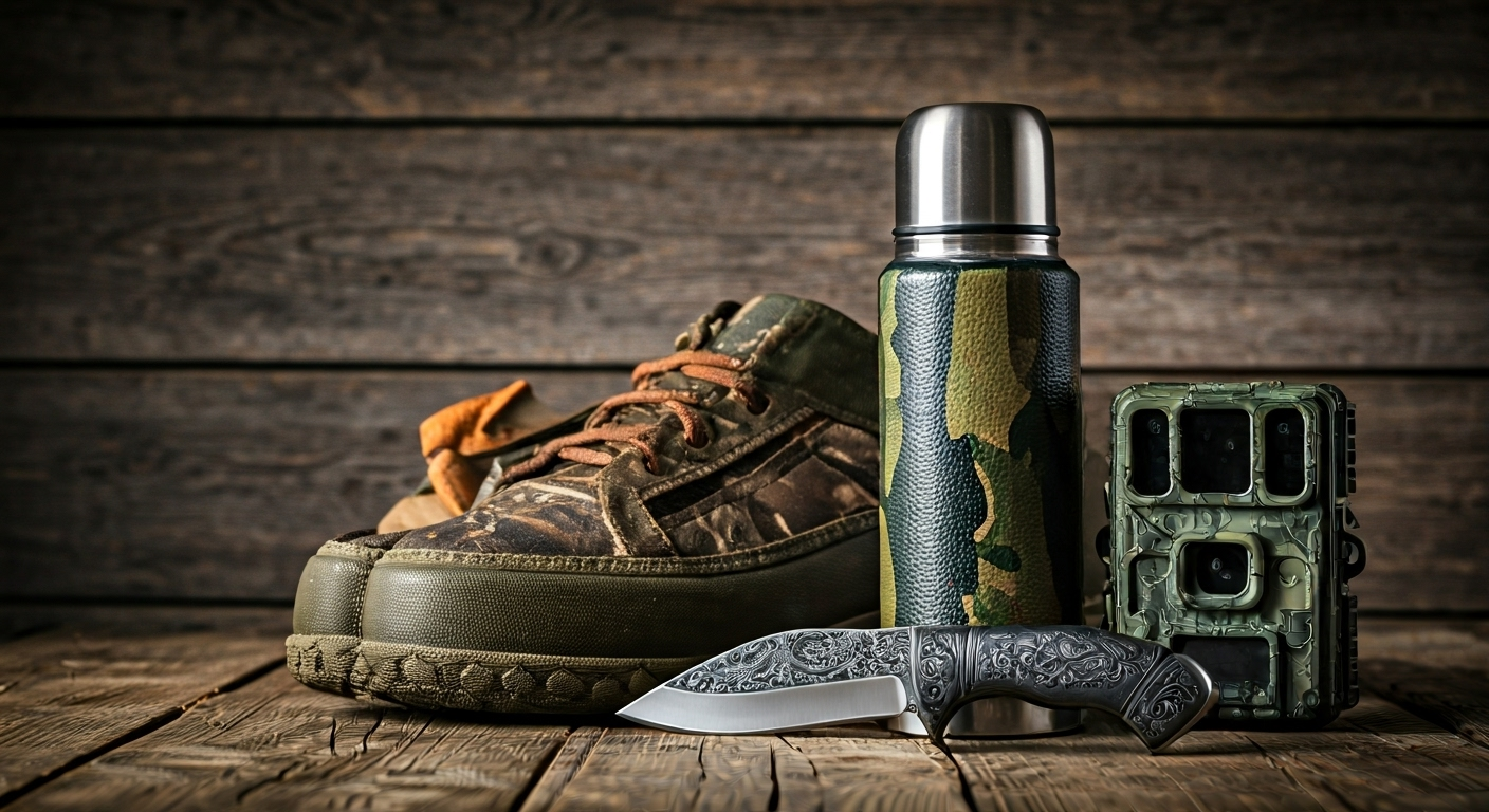 hunting gifts displayed on table