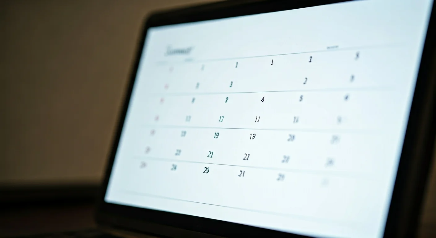 Calendar with summer dates highlighted